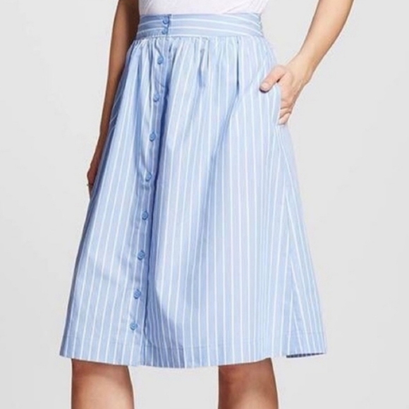 ➕️ Who What Wear 💜 Stripe skirt with pockets - Picture 2 of 6